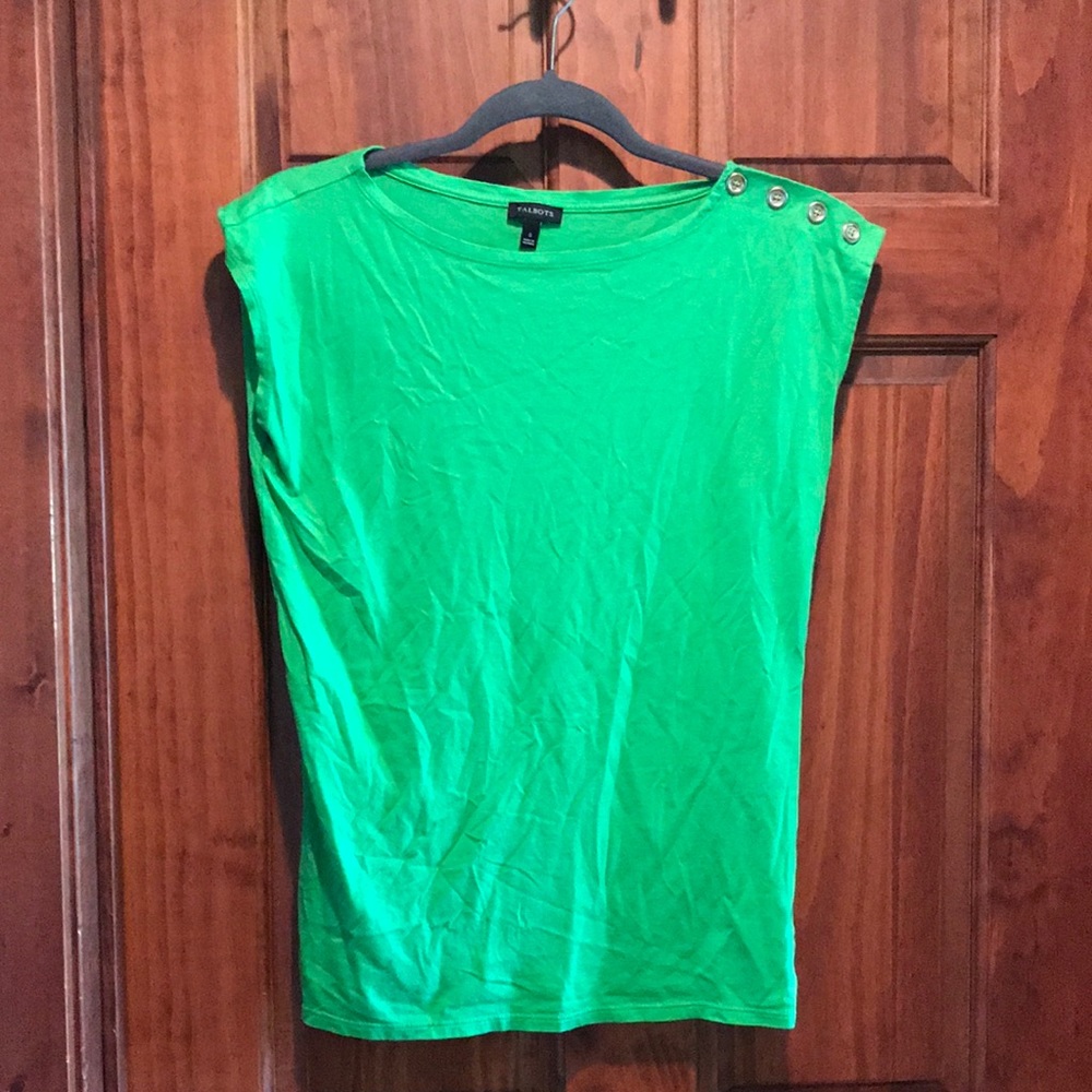 Talbots green short sleeve blouse